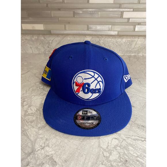 Philadelphia 76ers New Era 9Fifty Snapback Hat w/ Patches - Picture 2 of 9